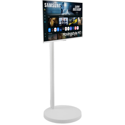 Samsung Movingstyle M7 32-inch 4K HDR Smart Monitor with Rolling Stand White