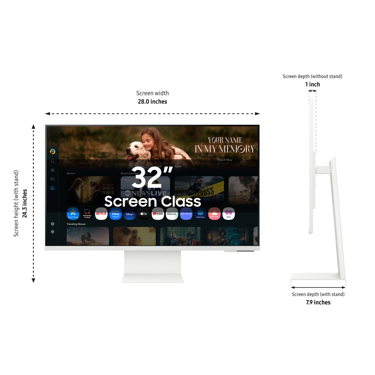 Samsung M8 M80F 32-inch 4K HDR Smart Monitor with Webcam Warm White