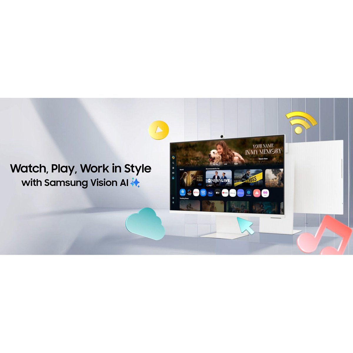 Samsung M8 M80F 32-inch 4K HDR Smart Monitor with Webcam Warm White